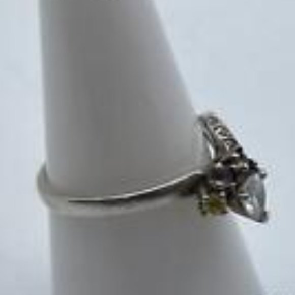 Sterling Garnet Silver Plated Women's Multicolor Three Gemstones Topaz Ring - Picture 7 of 8